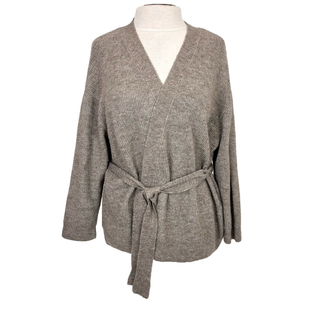 H&M brown belted cardigan
